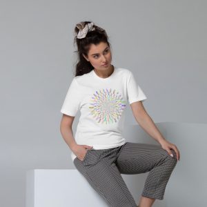 Camiseta de algodón orgánico Vortice de plumas