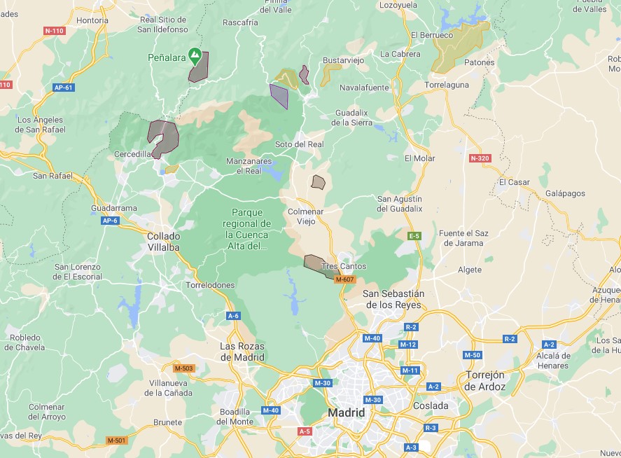 ¿Dónde coger setas en Madrid?
Mapa